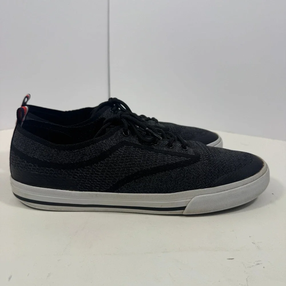 Tommy Hilfiger Men's Knit‎ Sneakers Black Lace-Up Casual Shoes Size 9.5